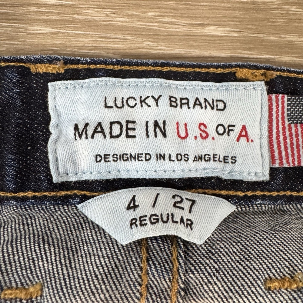 Lucky Brand‎ White Oak Cone Denim Lolita Boot Cut Selvedge US Made Size 4/27 - Picture 6 of 12